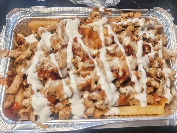 Chicken Shawarma Over Fries.